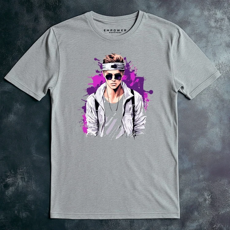 Nowoczesny T-shirt "Justin Bieber" Bawełna