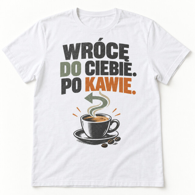 Koszulka Wrócę do ciebie po kawie prezent dla pracownika biura