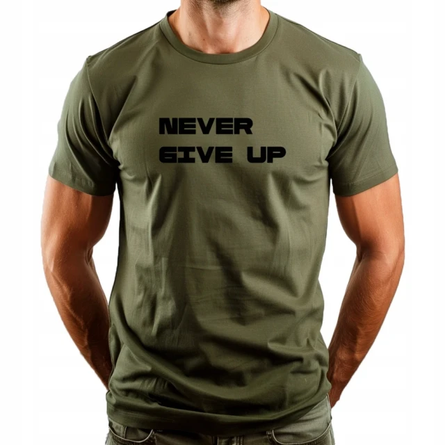 Koszulka unisex z nadrukiem Never Give Up