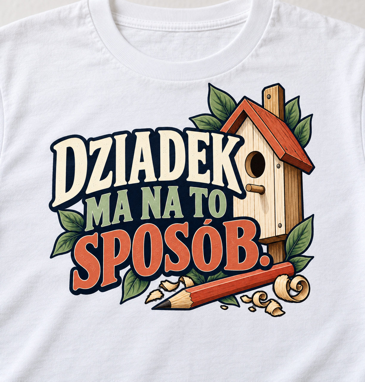Koszulka unisex DZIADEK MA NA TO SPOSÓB biała prezent - obrazek 3