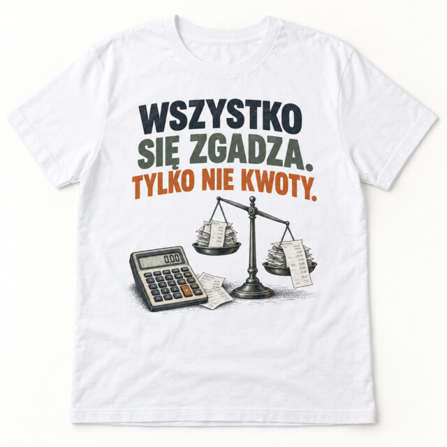 Koszulka Wszystko się zgadza tylko nie kwoty prezent księgowość