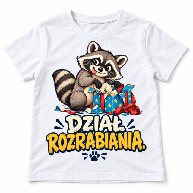 Koszulka dziecięca DZIAŁ ROZRABIANIA biała prezent
