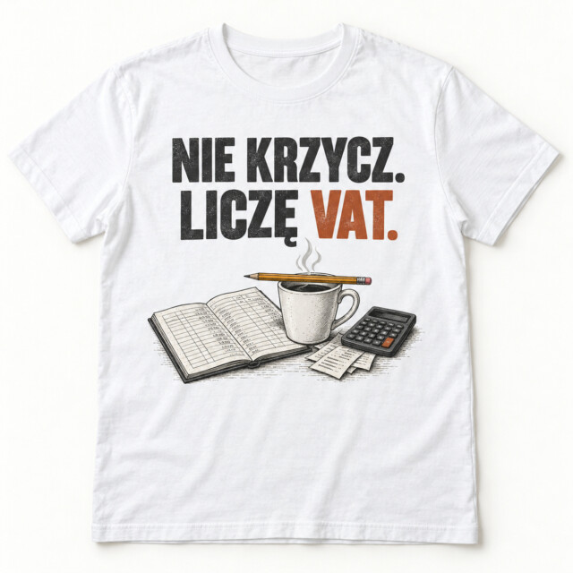 Koszulka Nie krzycz liczę VAT śmieszny prezent dla księgowej