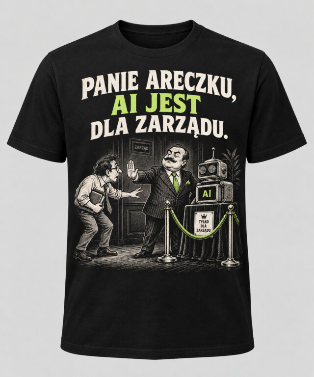 Koszulka Panie Areczku AI jest dla zarządu czarna humor biurowy