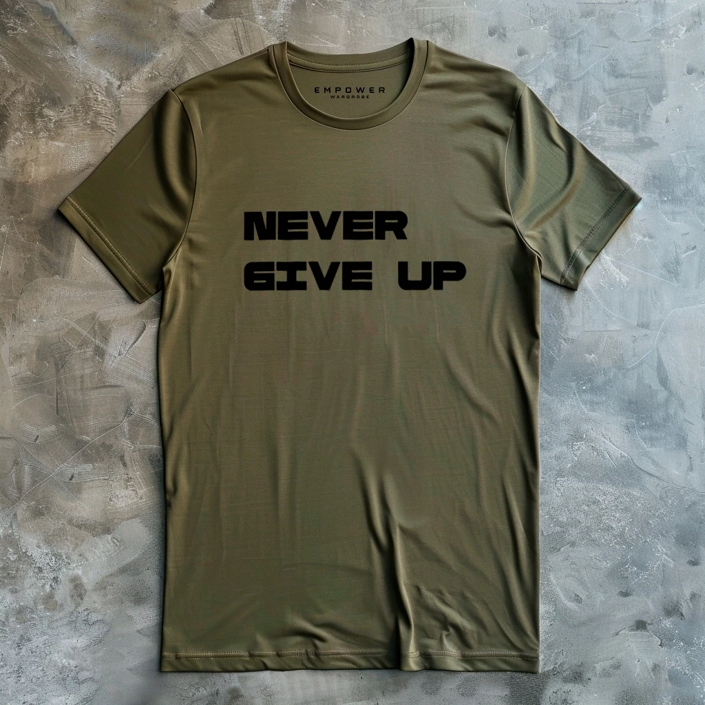 Koszulka unisex z nadrukiem Never Give Up - obrazek 3
