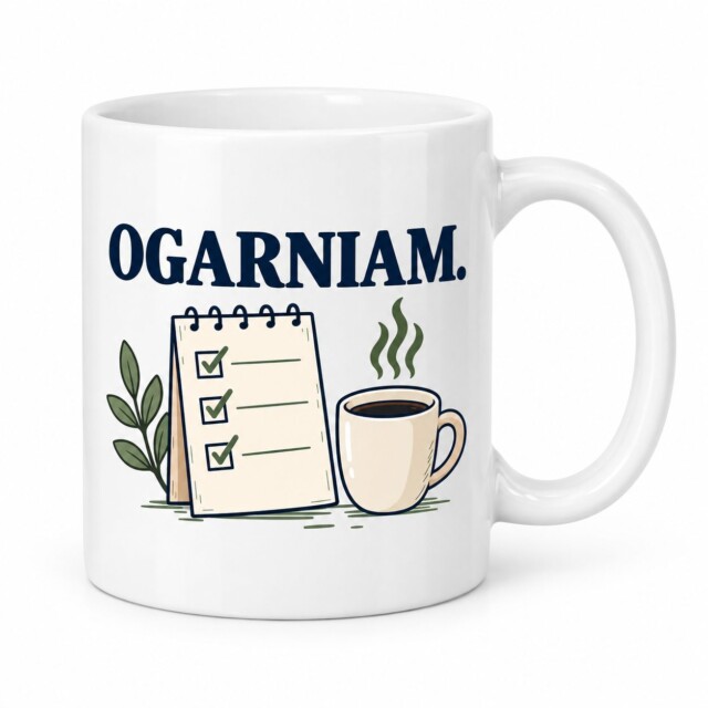 Kubek OGARNIAM biały 330 ml prezent