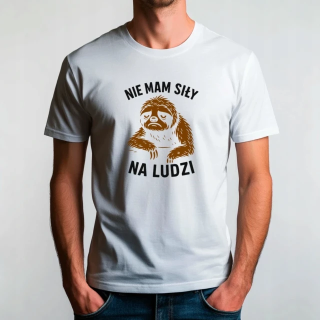 Koszulka unisex z nadrukiem Nie mam siły na ludzi