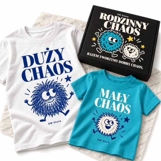 Rodzinny chaos — koszulki dla rodzica i dziecka