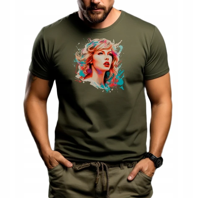 Nowoczesny T-shirt "Taylor Swift" Bawełna