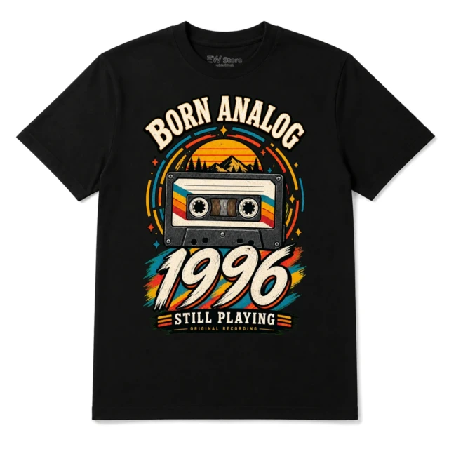 Koszulka męska 1996 na 30 urodziny prezent dla chłopaka kaseta retro