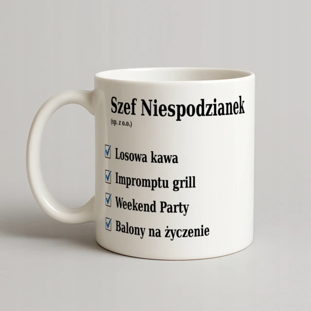 Kubek Szef Niespodzianek (sp. z o.o.) - prezent dla taty lub dziadka