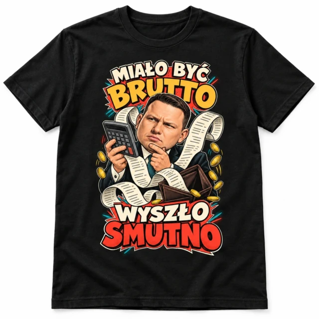 Koszulka śmieszna Mentzen Brutto Smutno czarna unisex