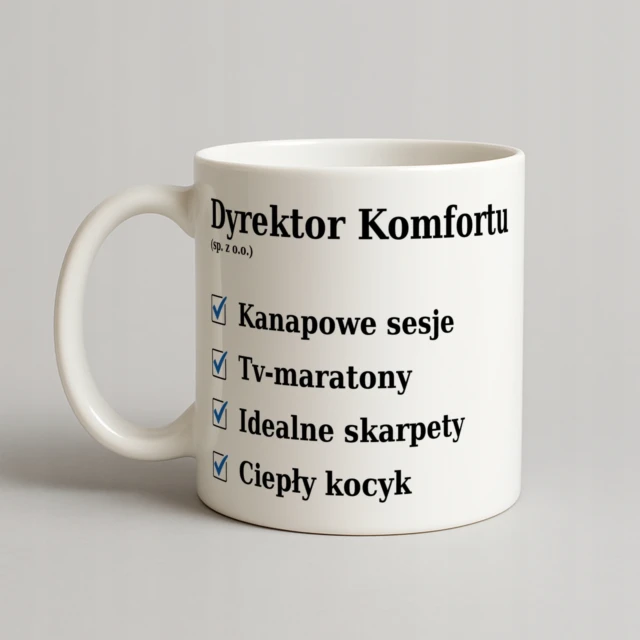 Kubek Dyrektor Komfortu (sp. z o.o.) - idealny prezent dla taty lub dziadka