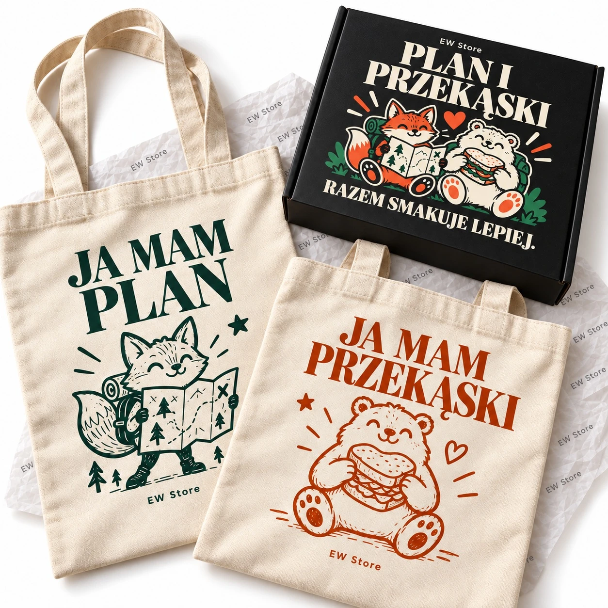 Plan i przekąski — zestaw dwóch toreb
