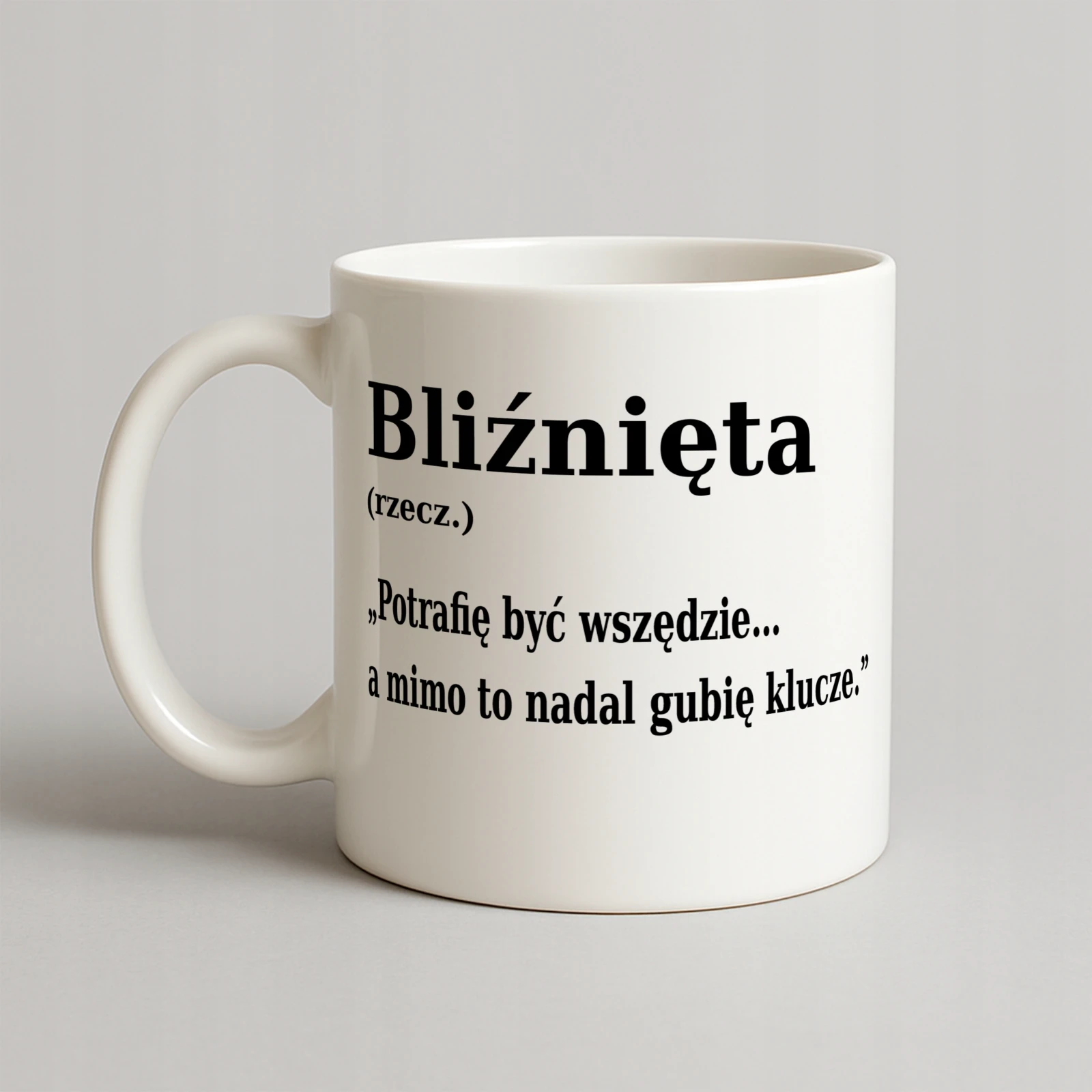 Kubek Biały z napisem - prezent dla Bliźniąt