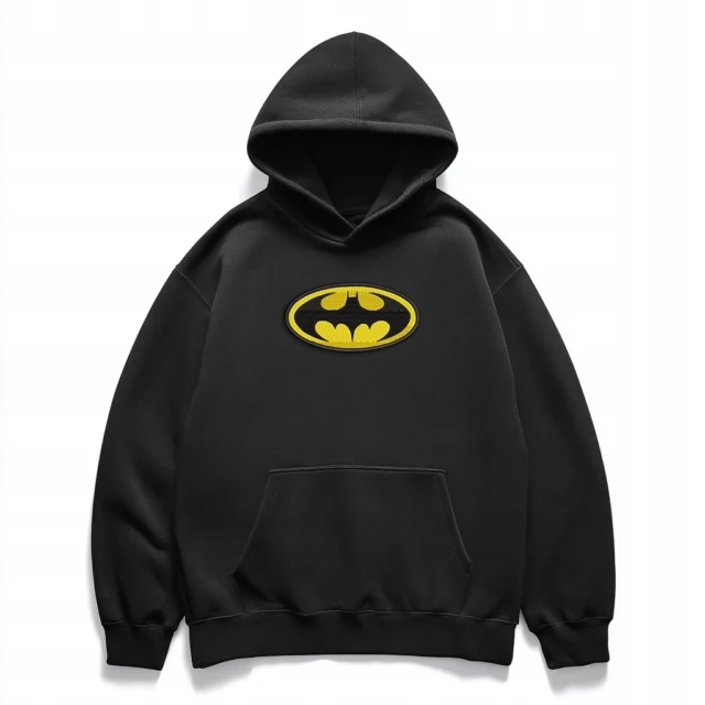 Bluza hoodie z haftem logo Batman