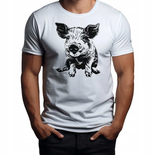 Koszulka unisex z nadrukiem Mini PIG