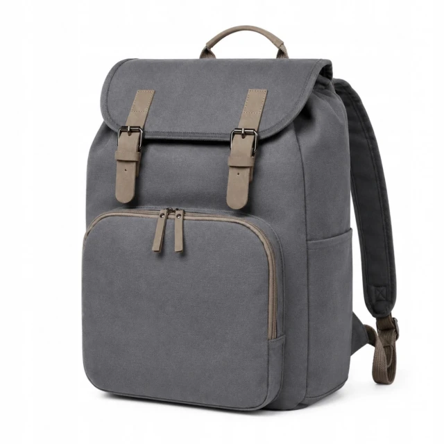 Plecak na laptopa szary miejski vintage 17L do pracy szkoły