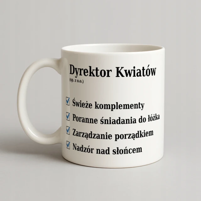 Kubek Dyrektor Kwiatów (sp. z o.o.) - prezent dla taty lub dziadka