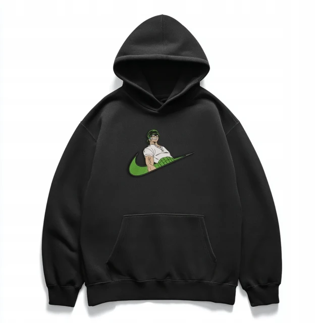 Bluza oversize z haftem Roronoa Zoro One Piece anime streetwear