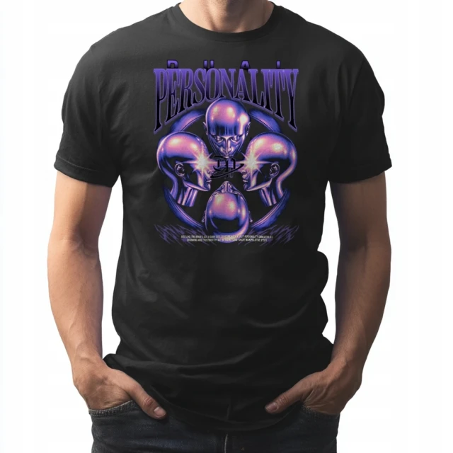 Czarna koszulka PREMIUM - Personality Mind - futurystyczny design