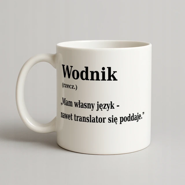 Kubek Biały z napisem - prezent dla Wodnika