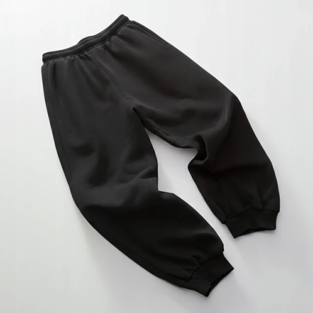 Spodnie dresowe OVERSIZE 330g premium czarne - grube, streetwear
