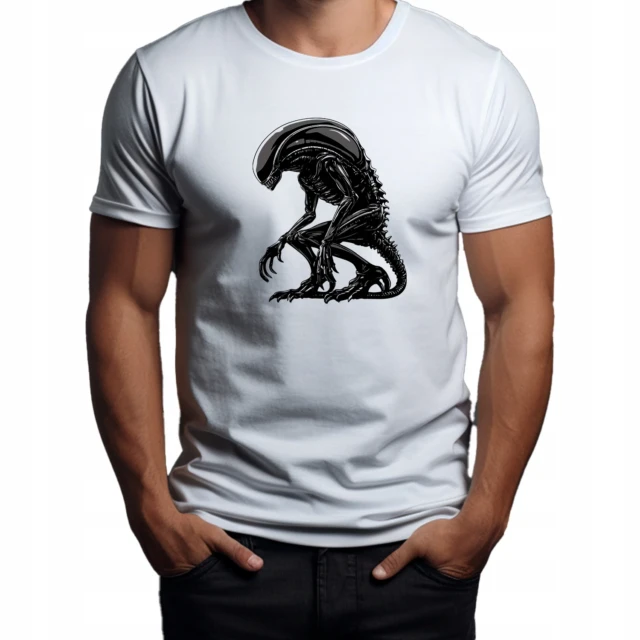 Nowoczesna Koszulka T-Shirt ''Obcy'' Bawełna