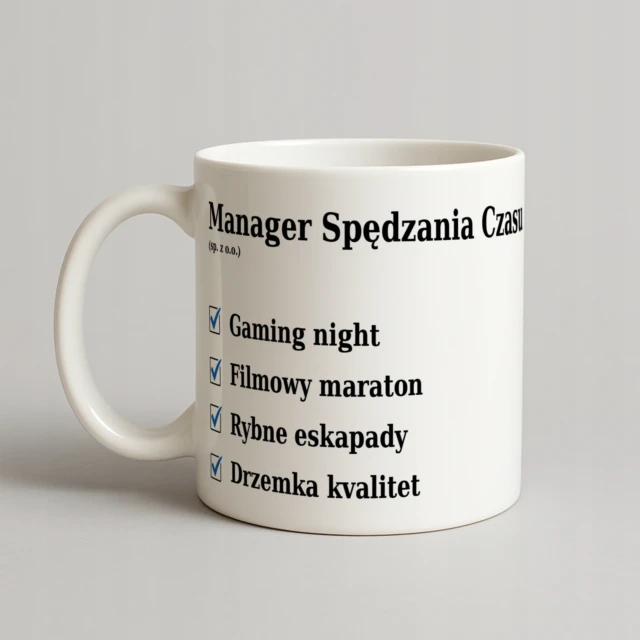 Kubek Manager Spędzania Czasu (sp. z o.o.) - prezent dla taty lub dziadka
